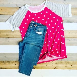 Striped Poka Dot Top